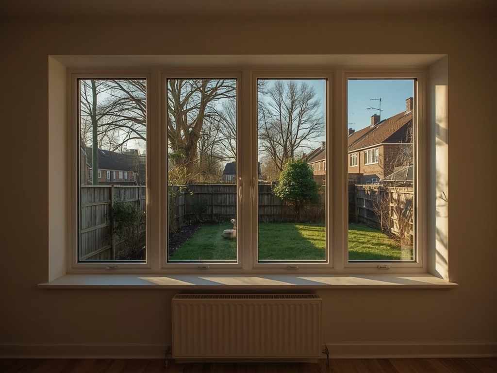 Interieur jaren-70 woning in Arnhem met uitzicht naar de tuin door kunststof kozijnen