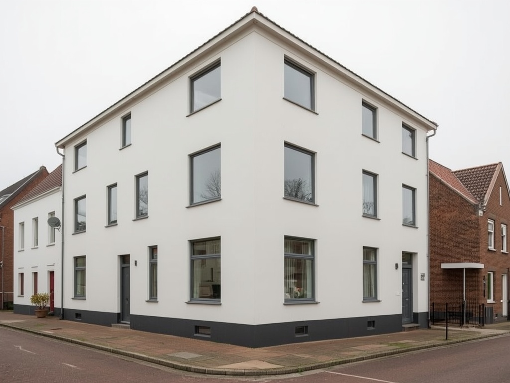 Hoekwoning in Cuijk met antracietkleurige kunststof kozijnen
