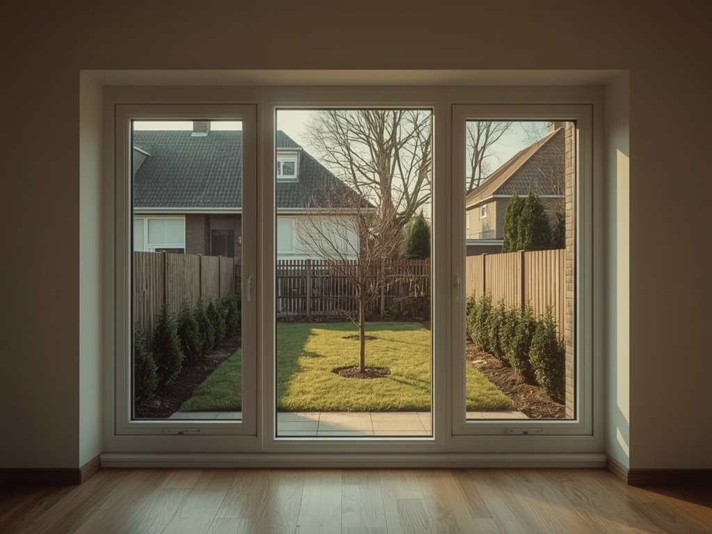 Interieur van een woning in Mook met uitzicht door kunststof kozijnen op de tuin
