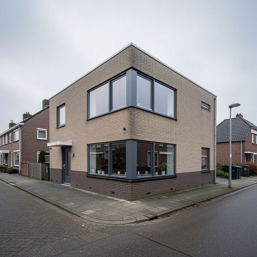 Hoekwoning Groesbeek met antracietkleurige kunststof kozijnen