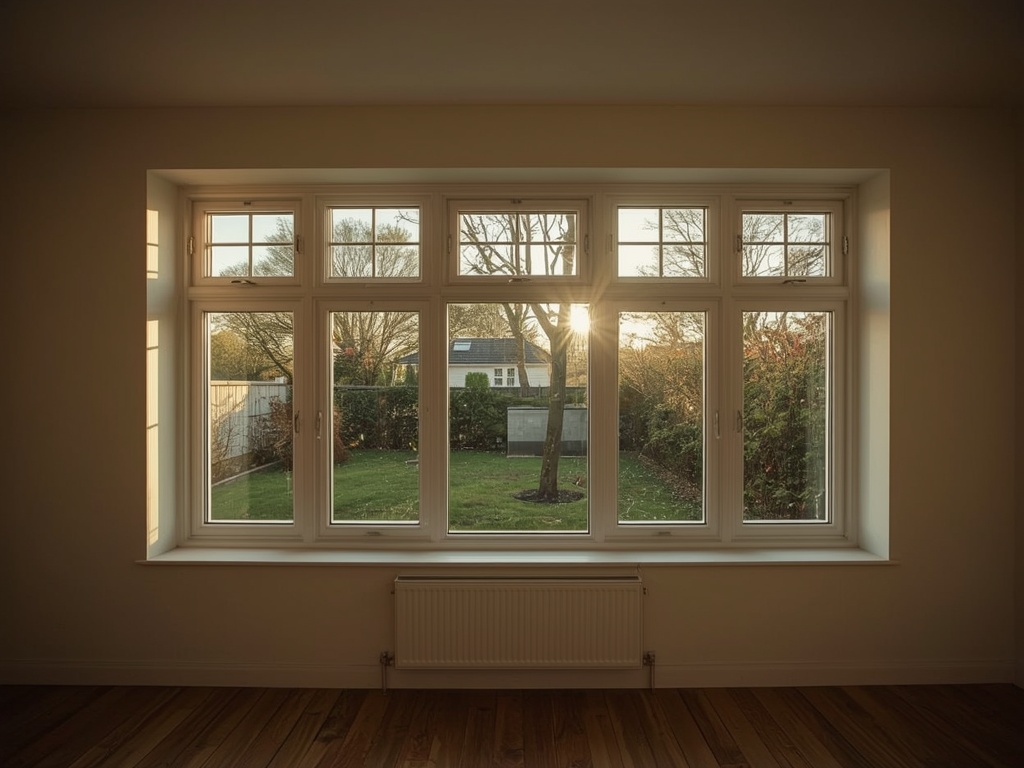 Interieur van een jaren-70 woning in Cuijk met uitzicht door kunststof kozijnen op de tuin